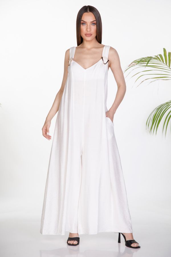 Jumpsuit with decorative buckle