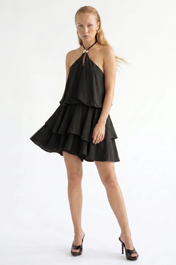 Halter neck ολόσωμο σορτς με βολάν