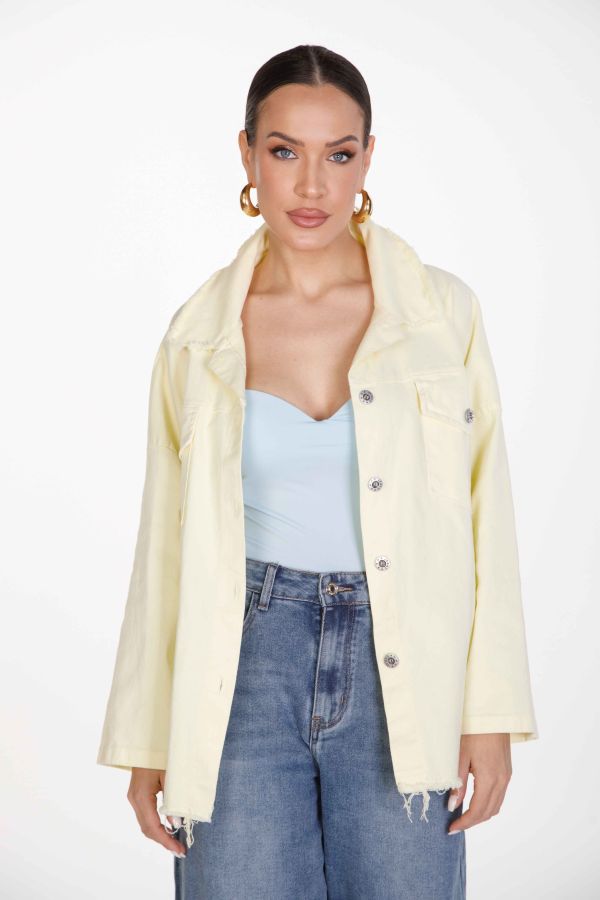Oversized τζιν jacket - πουκάμισο