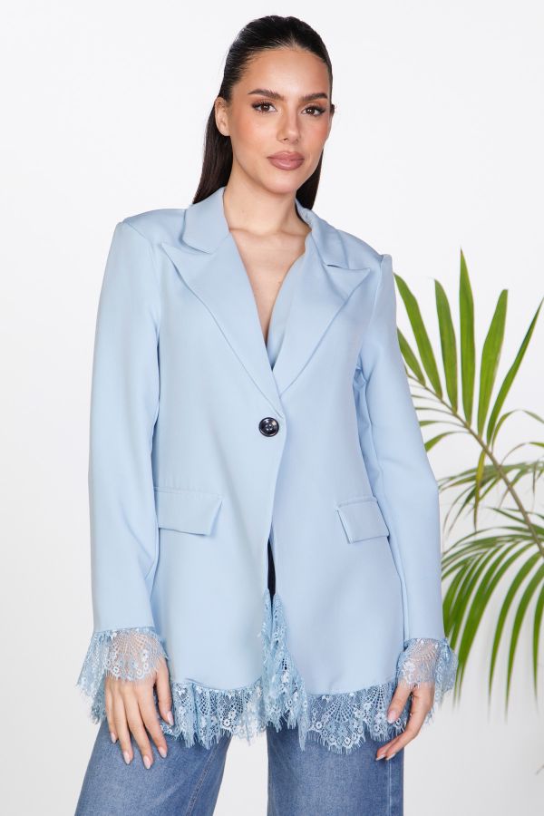 Long blazer with Lace Hem