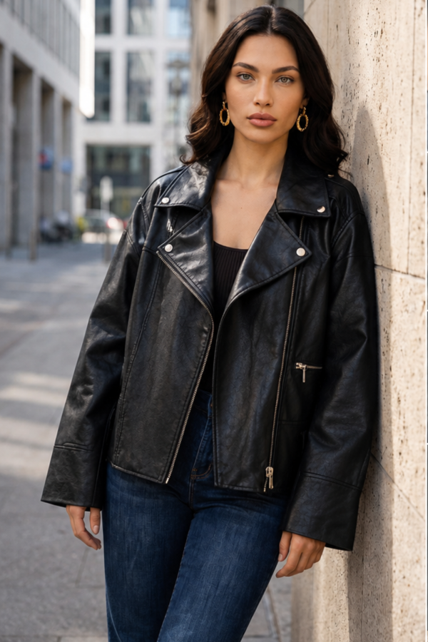 Oversized biker jacket