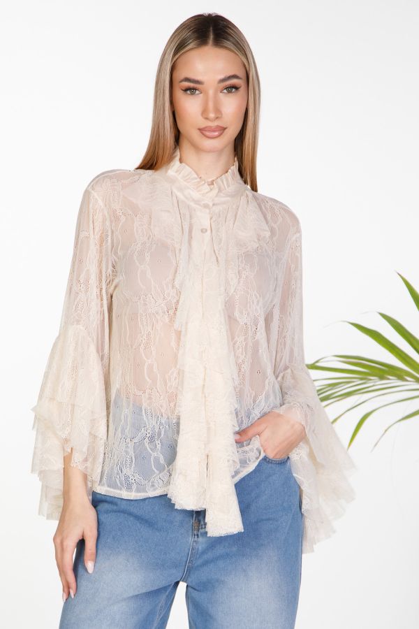 Lace ruffled shirt