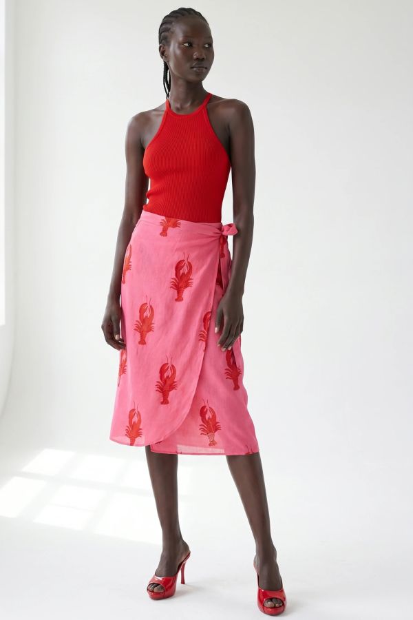 Lobster print pareo skirt