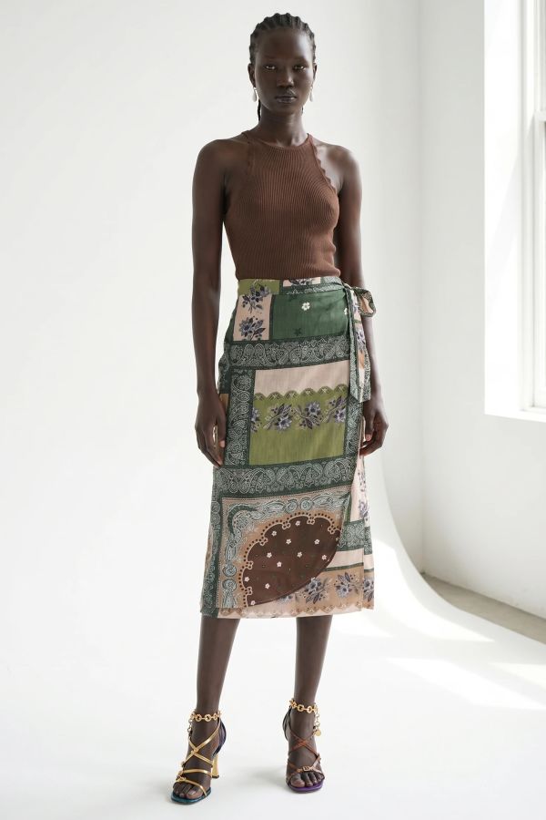 Printed pareo skirt