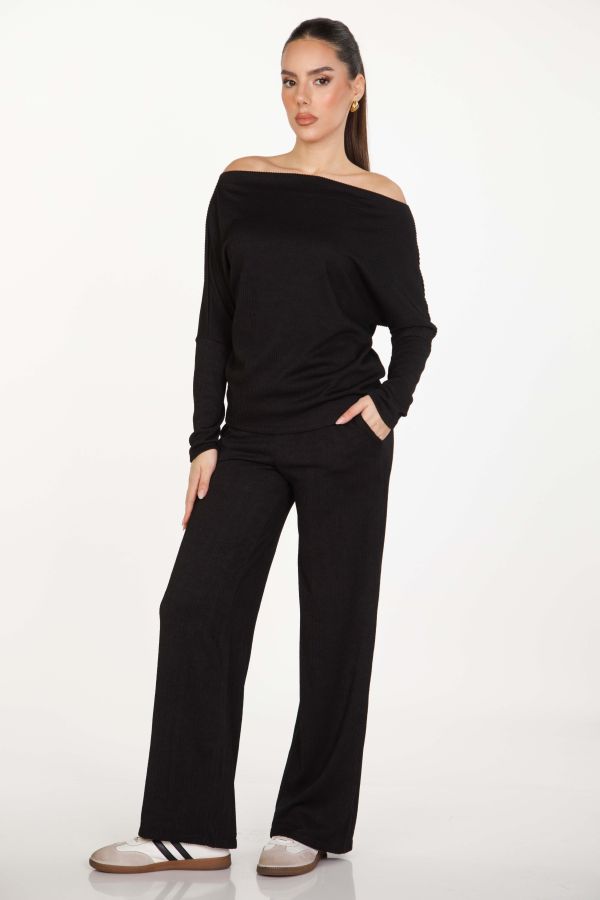 Ribbed pants with pockets