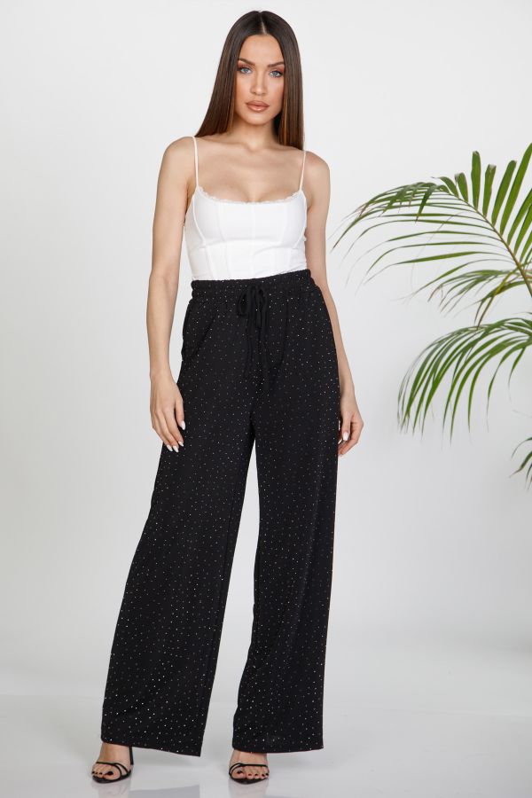 Athletic trousers with rhinestones