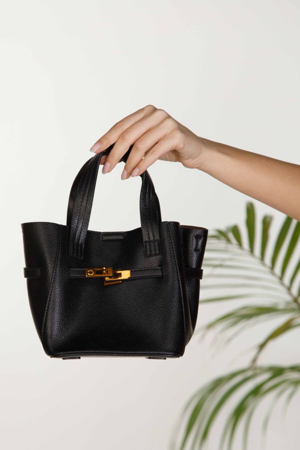Leather-look hand bag with internal mini bag
