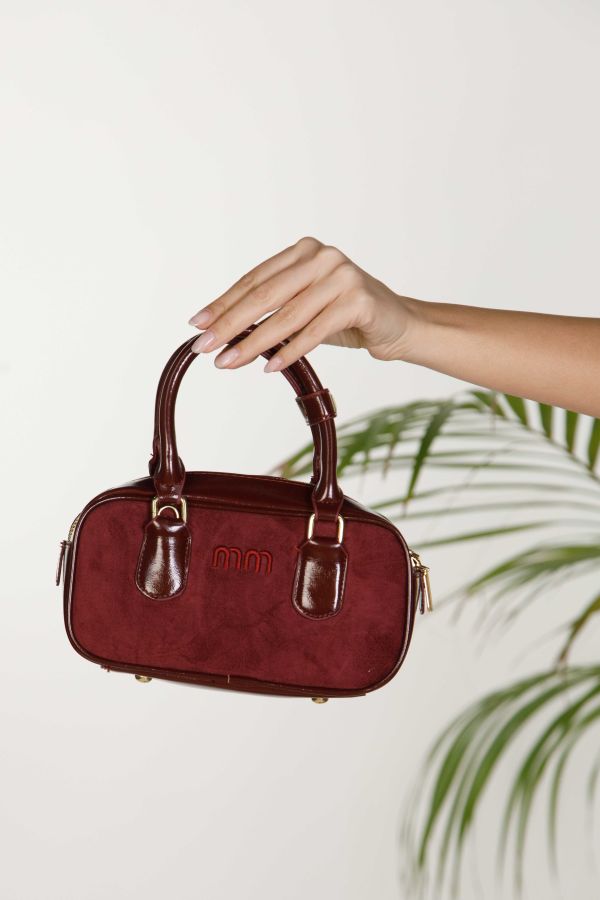 Suede hand bag