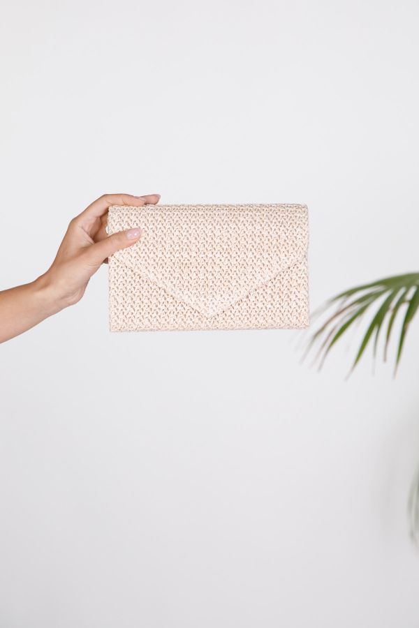 Woven envelope clutch