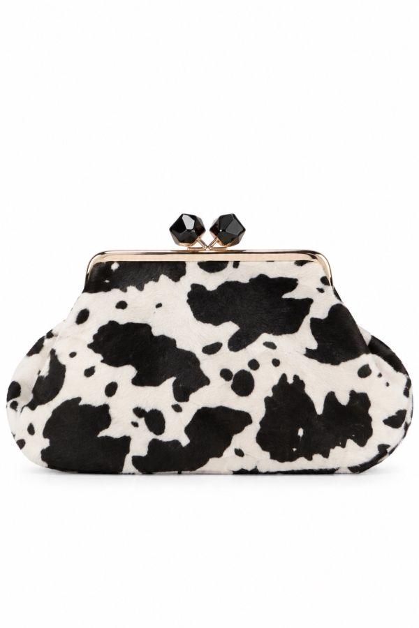 Τσάντα χειρός clutch cow print pony skin