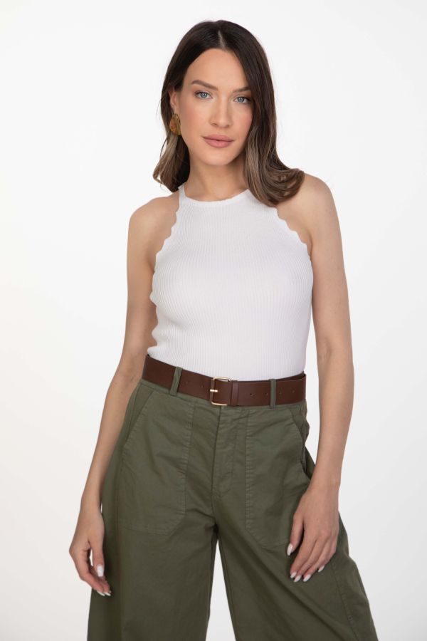 Sleeveless ribbed top