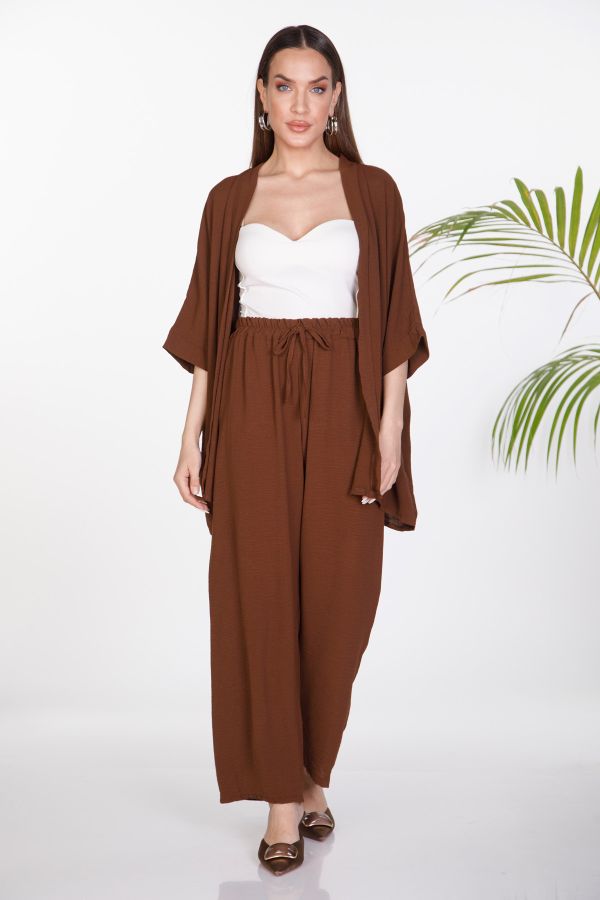 Kimono, pants with elastic band co-ord