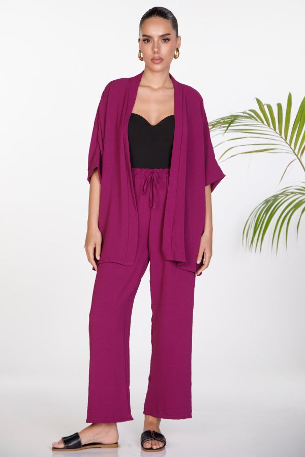 Kimono, pants with elastic band co-ord