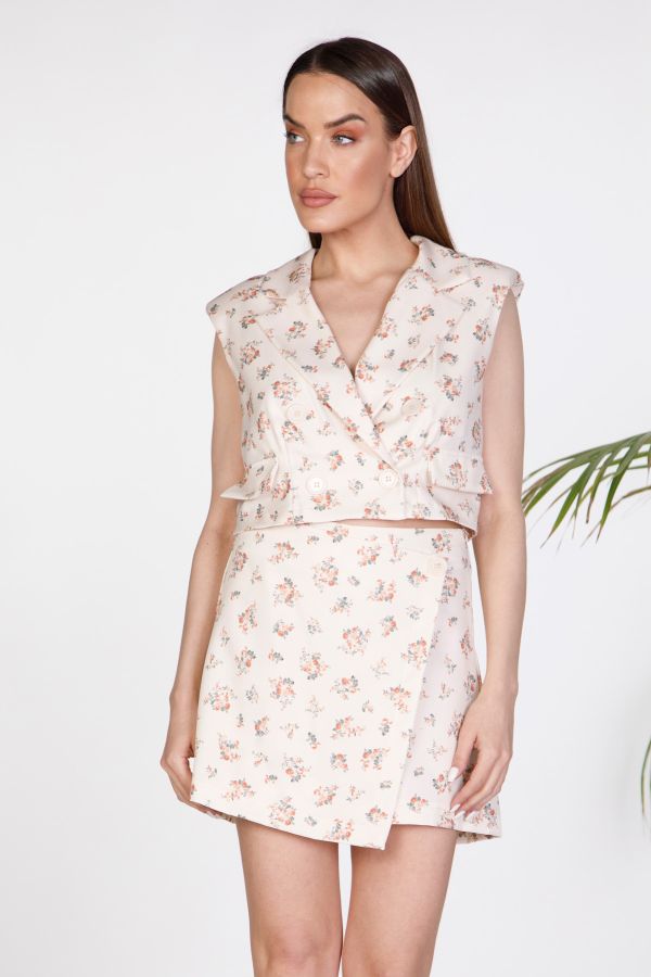 Floral vest and skort co-ord set