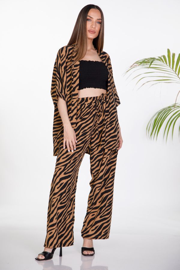 Zebra kimono and pants set