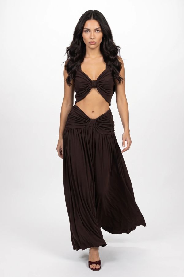 Σετ crop top & maxi φούστα