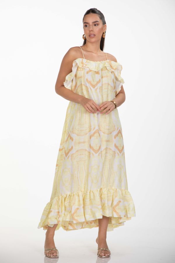 Maxi boho dress with open back