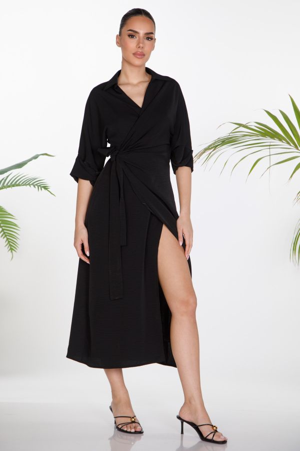 Wrap shirt-style dress