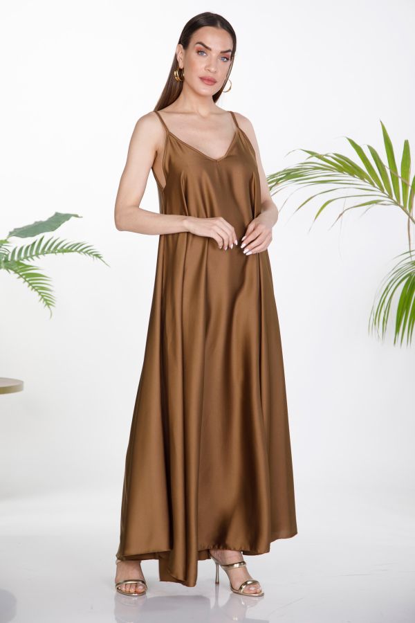 Satin maxi slip dress
