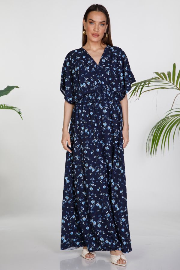 Floral maxi dress with back cutout