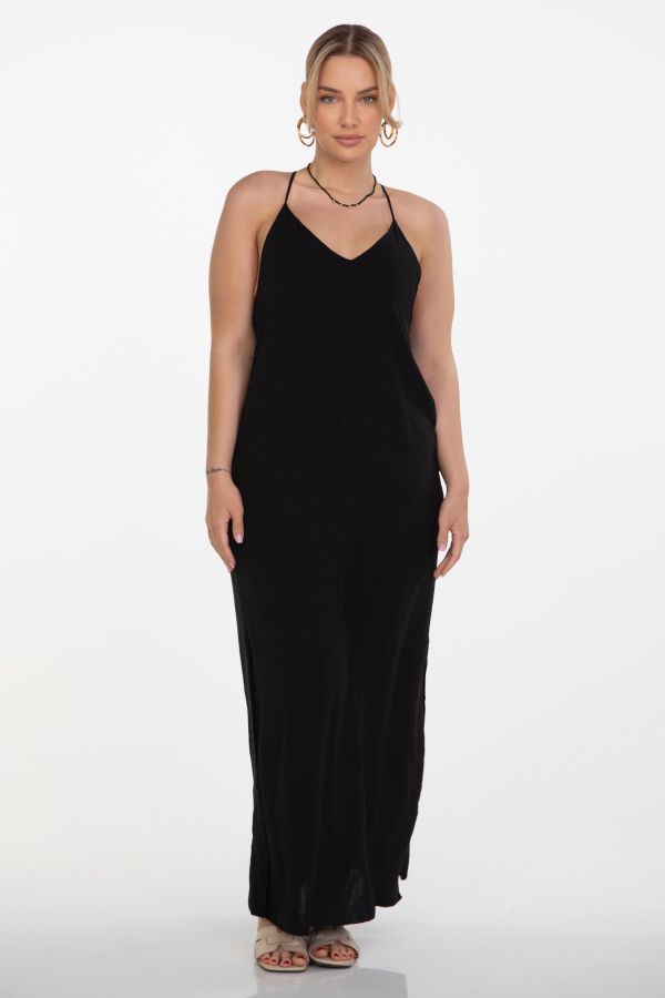 Maxi dress with criss-cross back