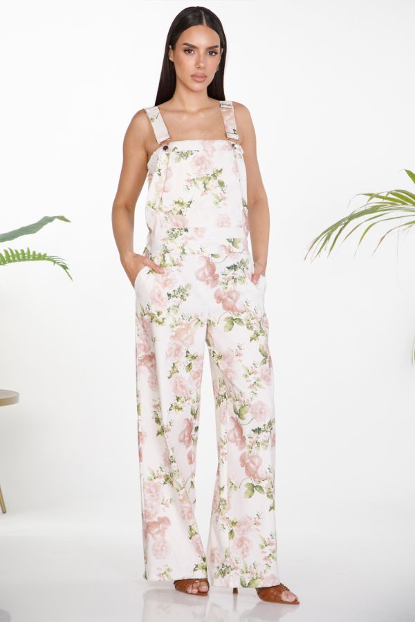 Floral dungaree jumpsuit