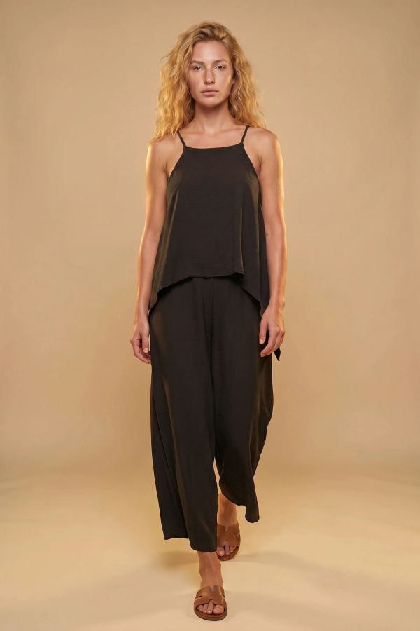 Jumpsuit with layered top effect
