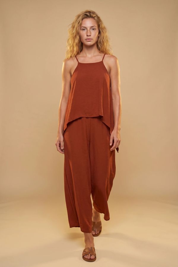 Jumpsuit with layered top effect