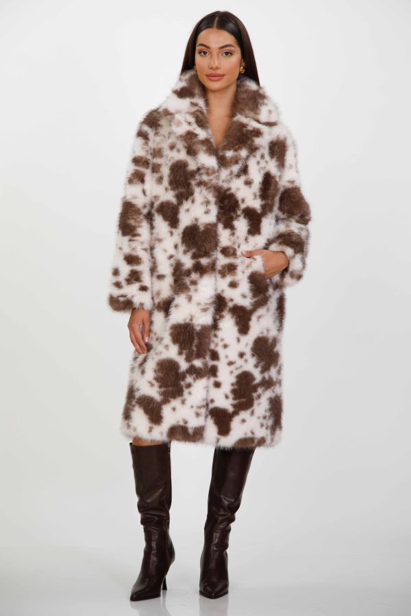 Cow print eco fur