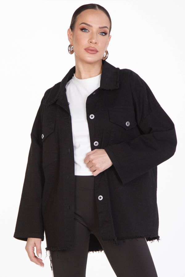 Oversized τζιν jacket - πουκάμισο