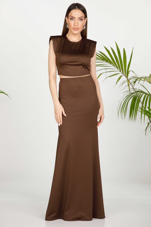 Maxi skirt with elastic waistband