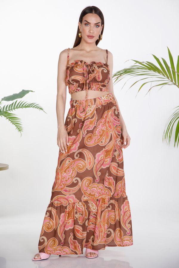 Paisley maxi skirt