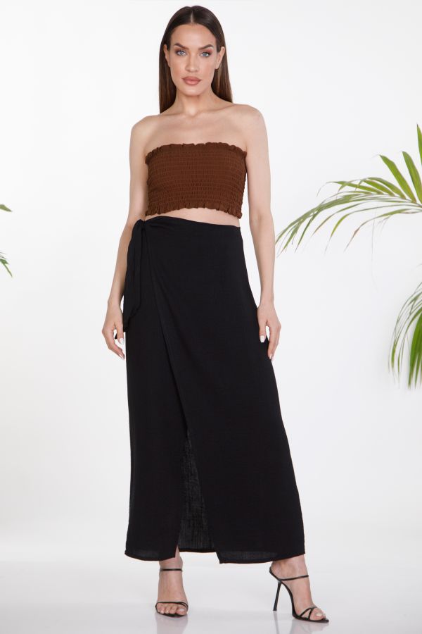 Linen sarong wrap skirt