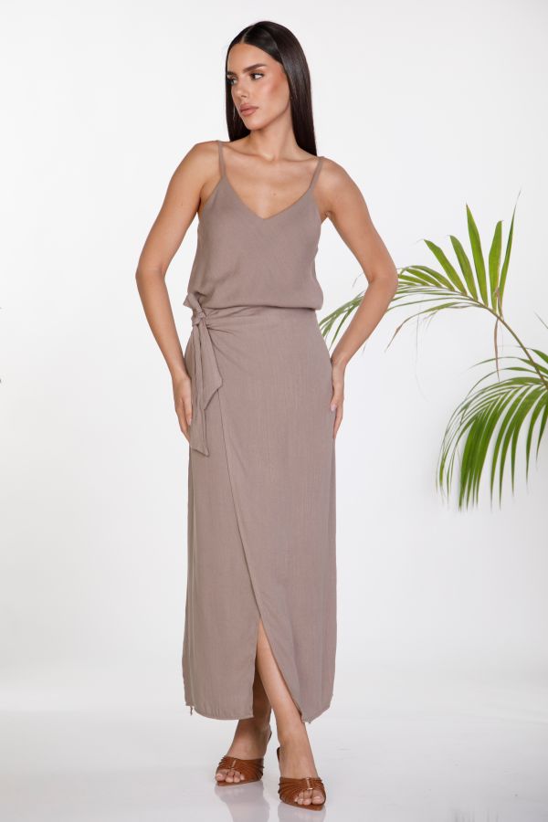 Linen sarong wrap skirt