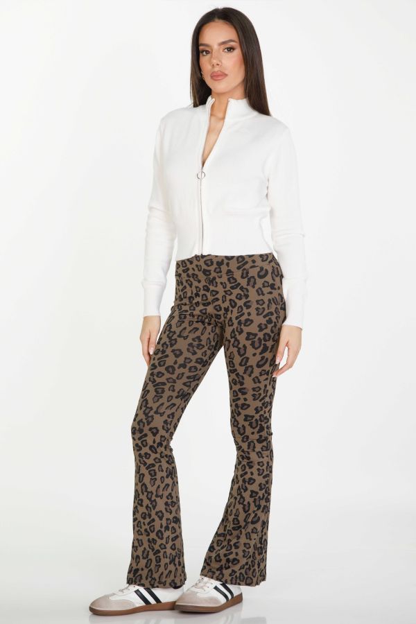 Elastic leopard pants