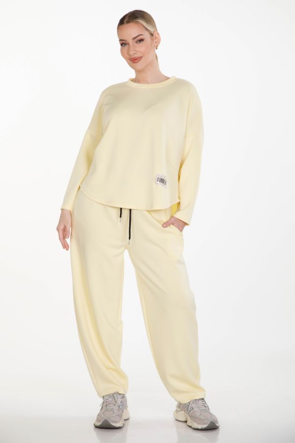 Barrel ponte pants with elastic waist and drawstring