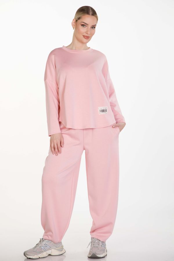 Barrel ponte pants with elastic waist and drawstring