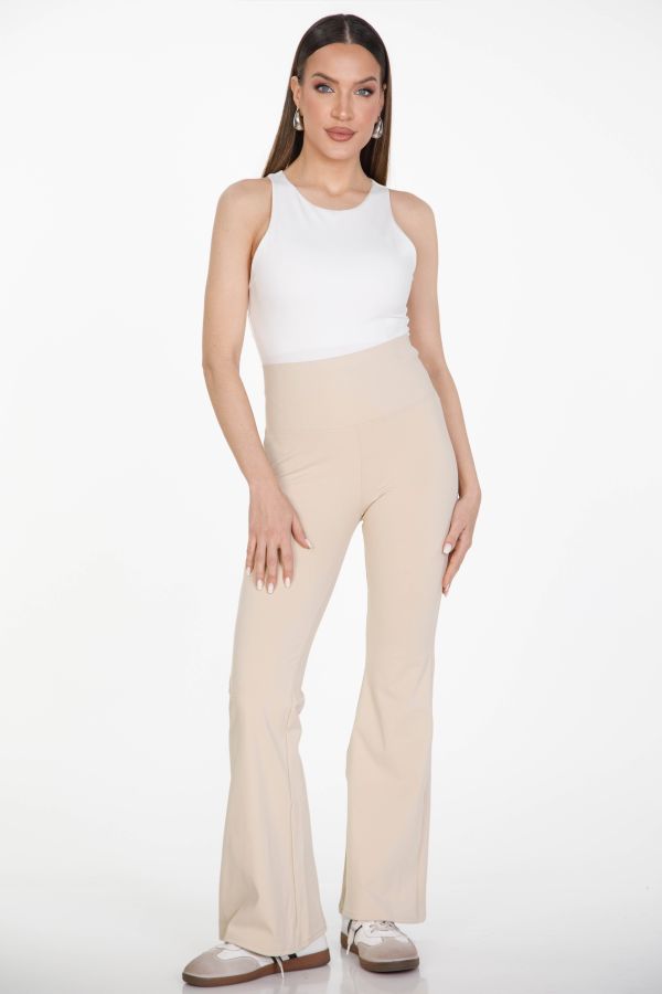 Elastic bell-bottom leggings