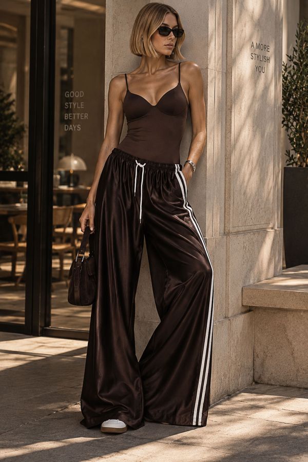 Σατέν φόρμα με πλαϊνές ρίγες