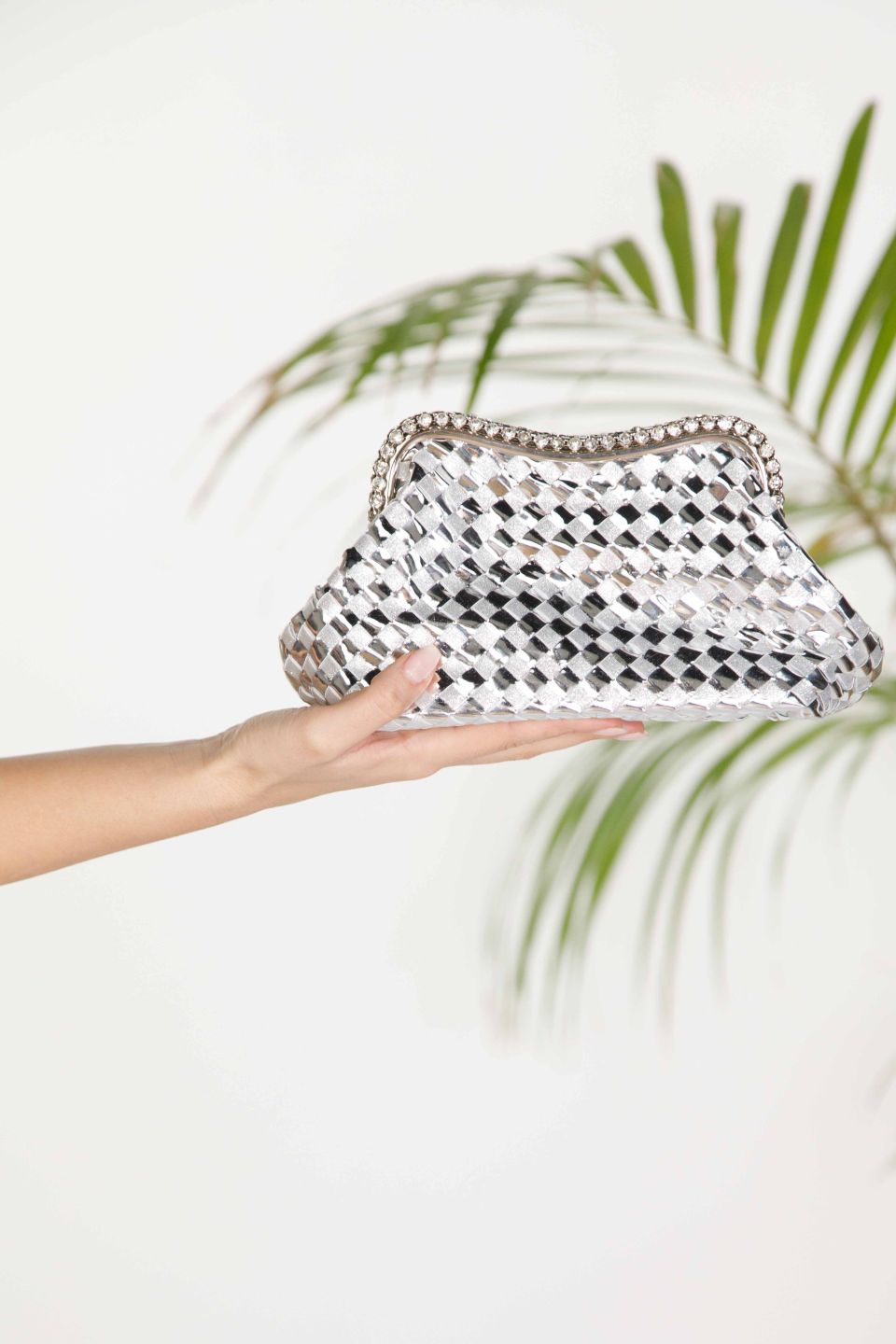Clutch μεταλλιζέ με στράς