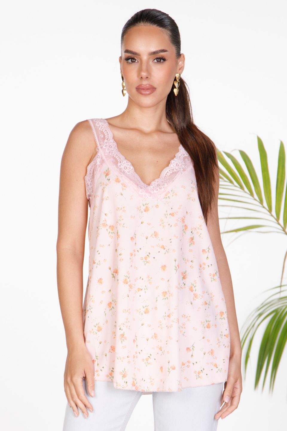 Τοπ lingerie με φλοράλ σχέδιο και δαντέλα