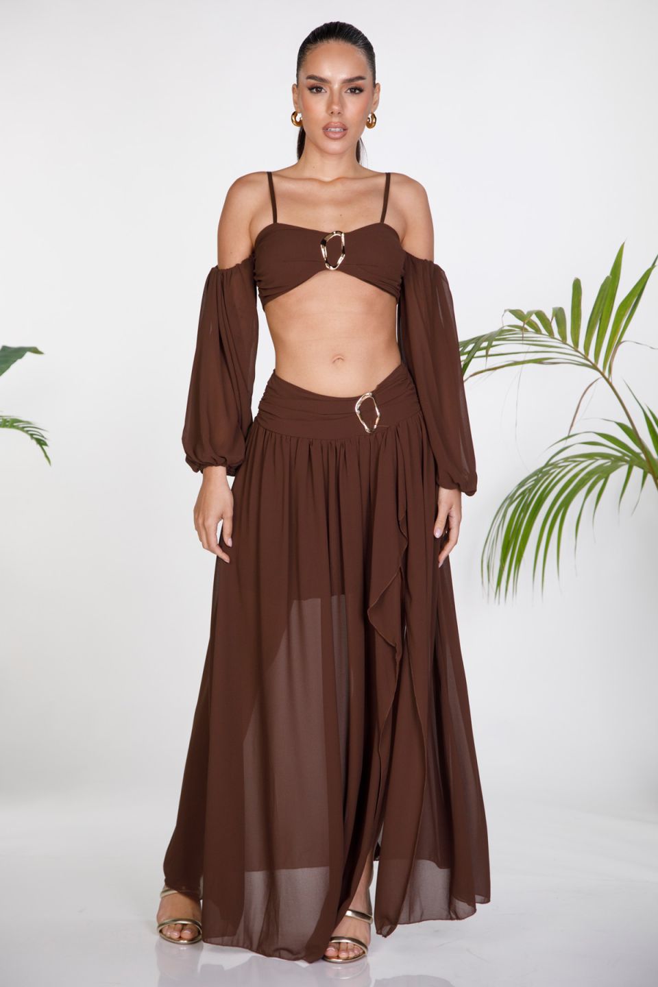 Chiffon top and skirt set