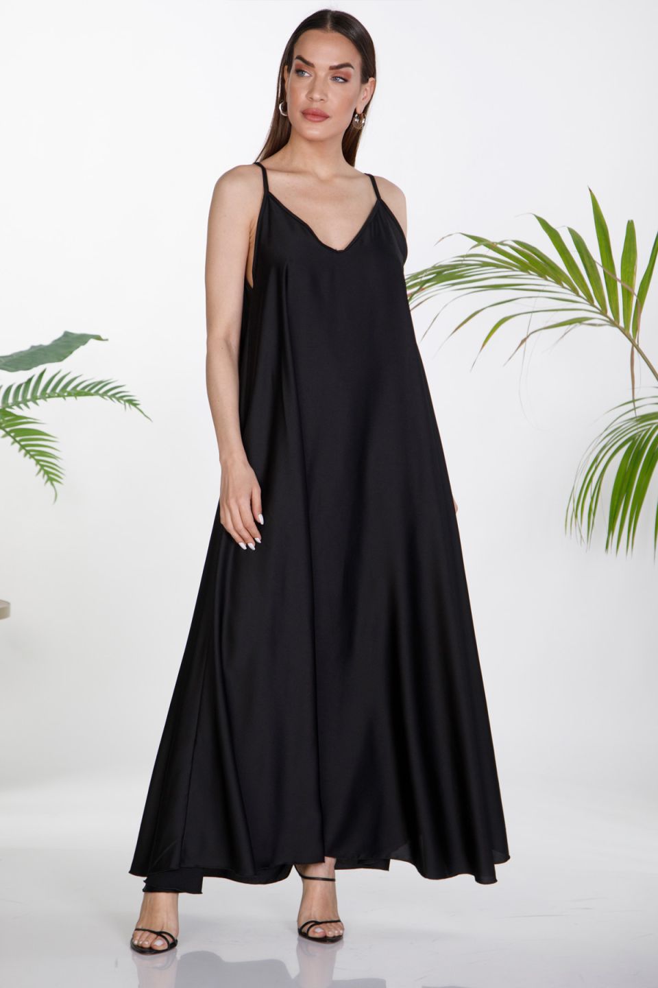 Satin maxi slip dress