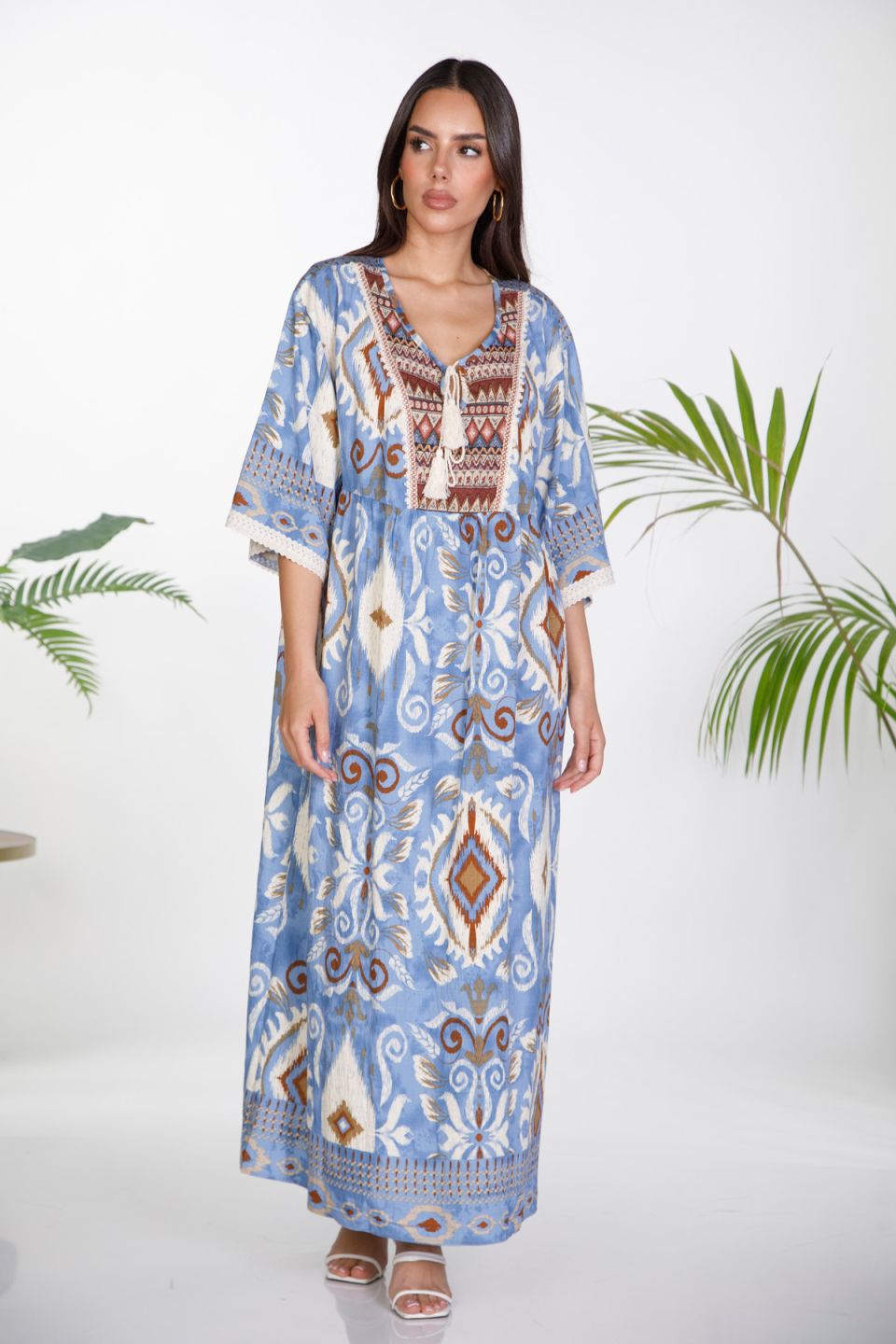 Ethnic print maxi dress