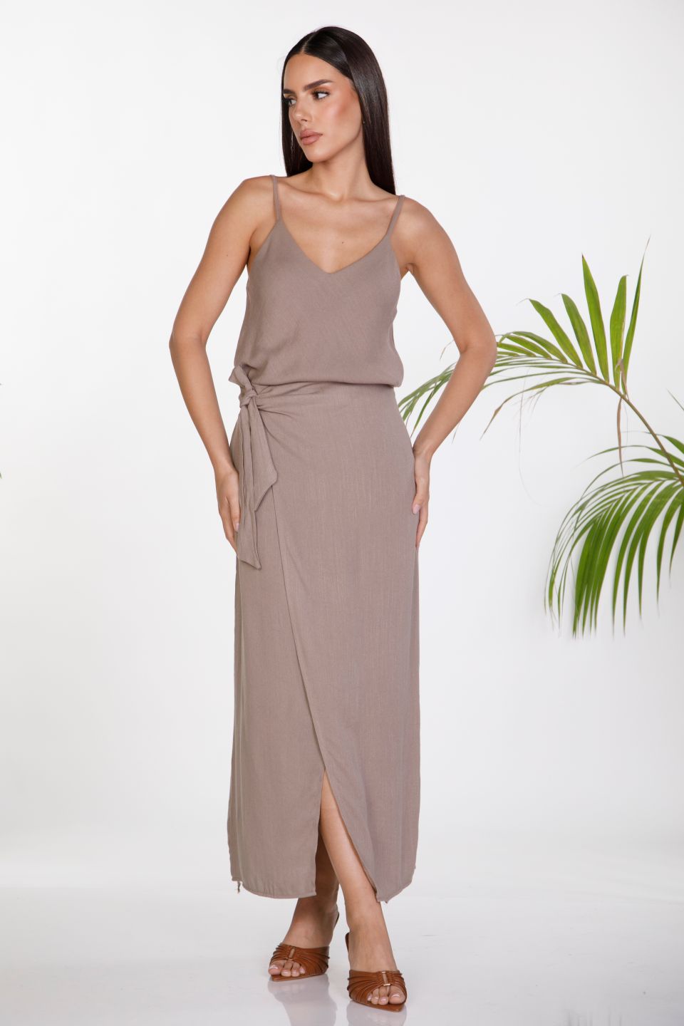 Linen sarong wrap skirt