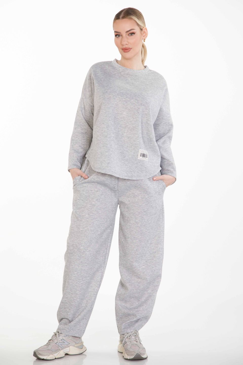 Barrel ponte pants with elastic waist and drawstring