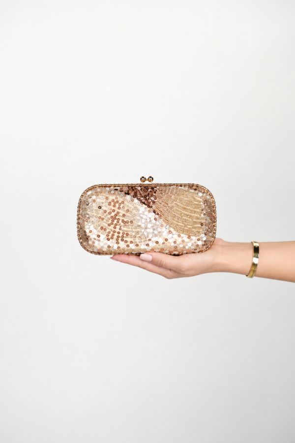 Τσάντα χειρός clutch με παγιέτες