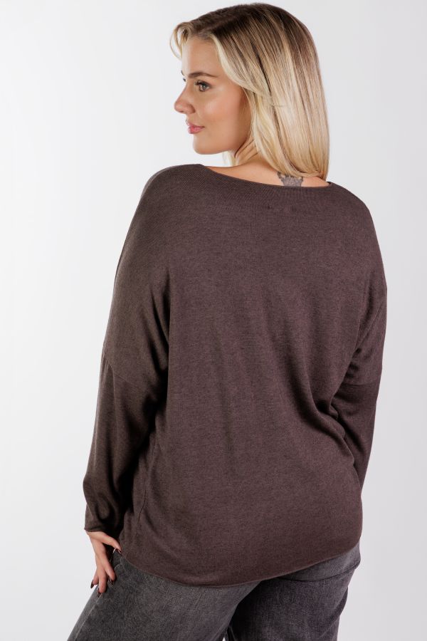 Longsleeve blouse in bat sleeves
