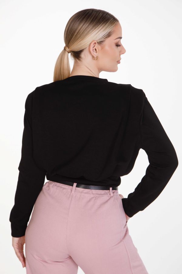 Long sleeve blouse with shoulder pads
