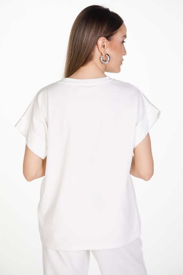 T-shirt με σχέδιο μάτι στρας